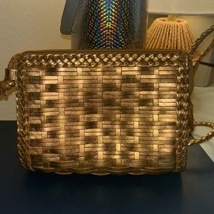 Vintage Gold Woven LJS Purse